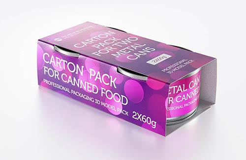 Packaging 3D model of the Tin metal can 250g with pull open