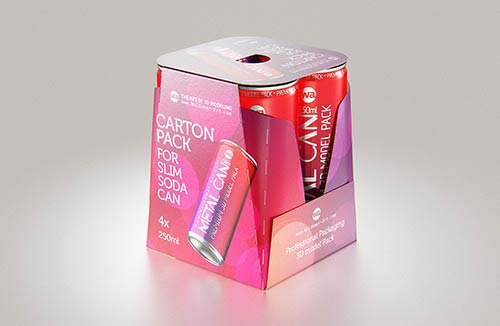 Packaging 3D model of the Tin metal can 250g with pull open