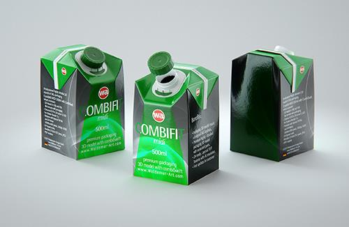 Mockup of Tetra Pack Top 1000ml with Orinoco S38 - Front view