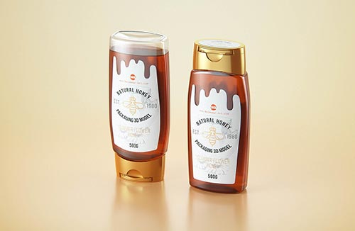 Wild Flower Honey Glass Jar 500g packaging 3d model
