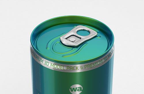 Packaging 3D model of the Tin metal can 70g with pull open