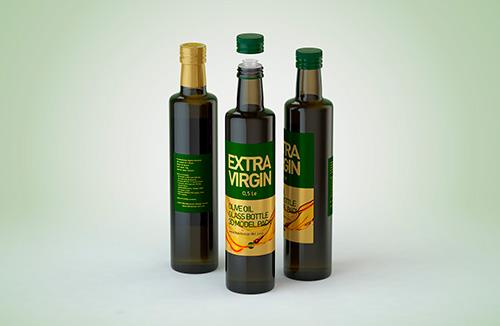 Premium Digital Watercolor Illustration of a cluster of three green olives suspended in mid-air covered by olive oil drops