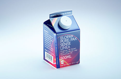 Milky - 3d model of a bottle for dairy products