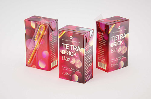 Tetra Top Base 1000ml with tethered cap C38Pro premium carton packaging 3d model