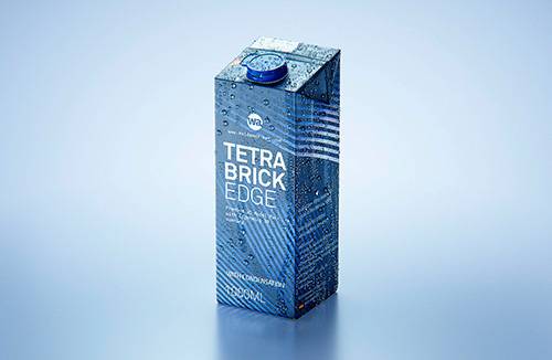 Packaging MockUp of Tetra Pack Brick Aseptic 1000ml with LightCap30 Side View