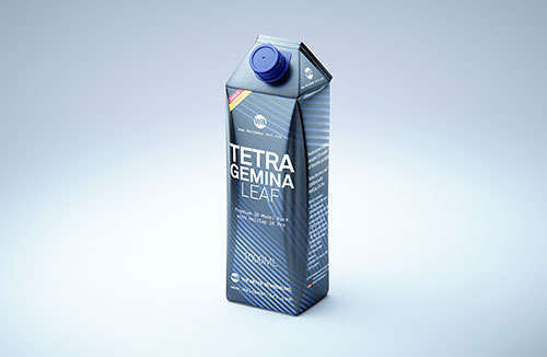 Tetra Top Midi 500ml with tethered cap C38 Pro premium carton packaging 3D model