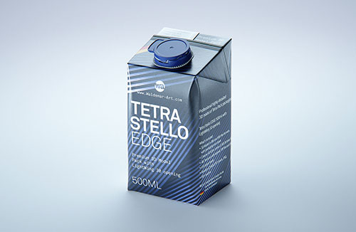 Tetra Pak Brik Edge 1500ml with LightWing 30 premium carton packaging 3D model