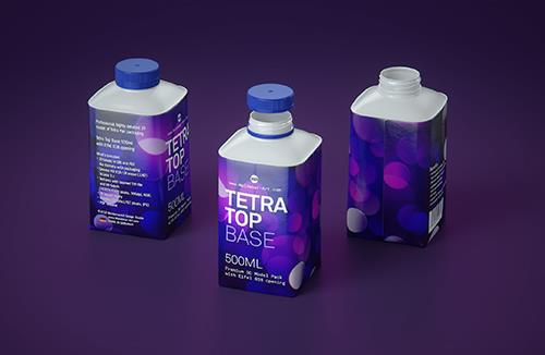 PSD Mockup of Tetra Pack Prisma 1000ml Front View