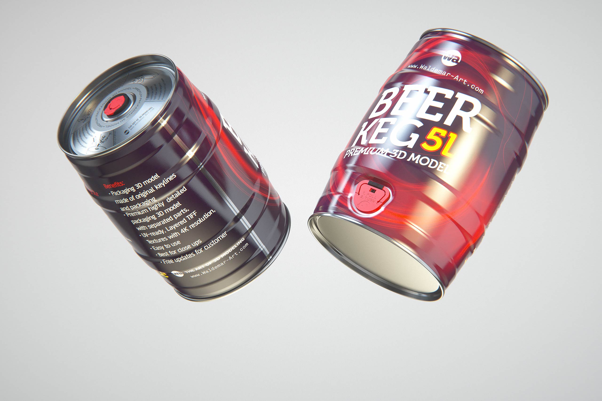 Beer Metal KEG 5L (5000ml) 3D model / WA Design Studio