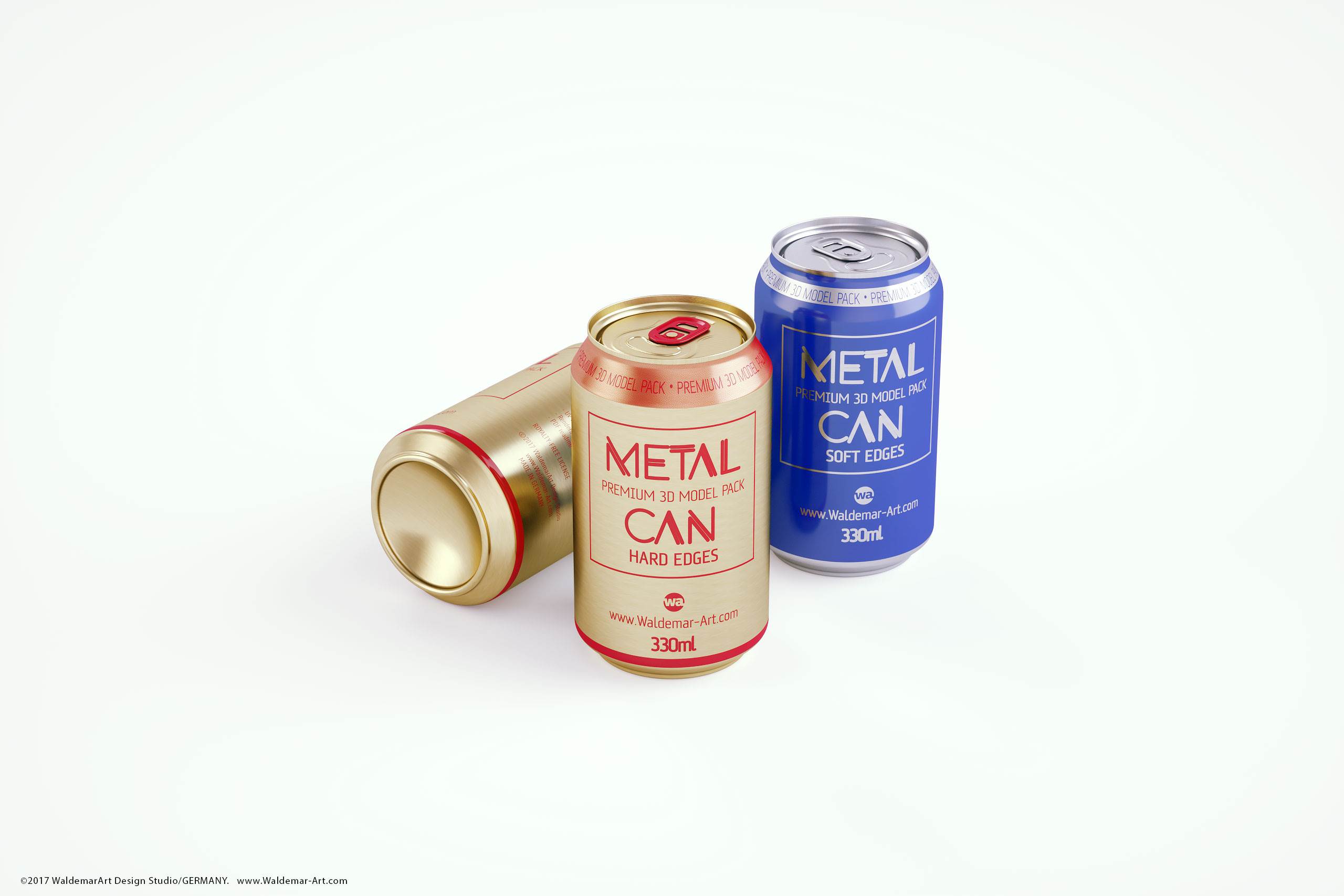 BALL (REXAM) Metal Standard Soda Can 330ml packaging 3D
