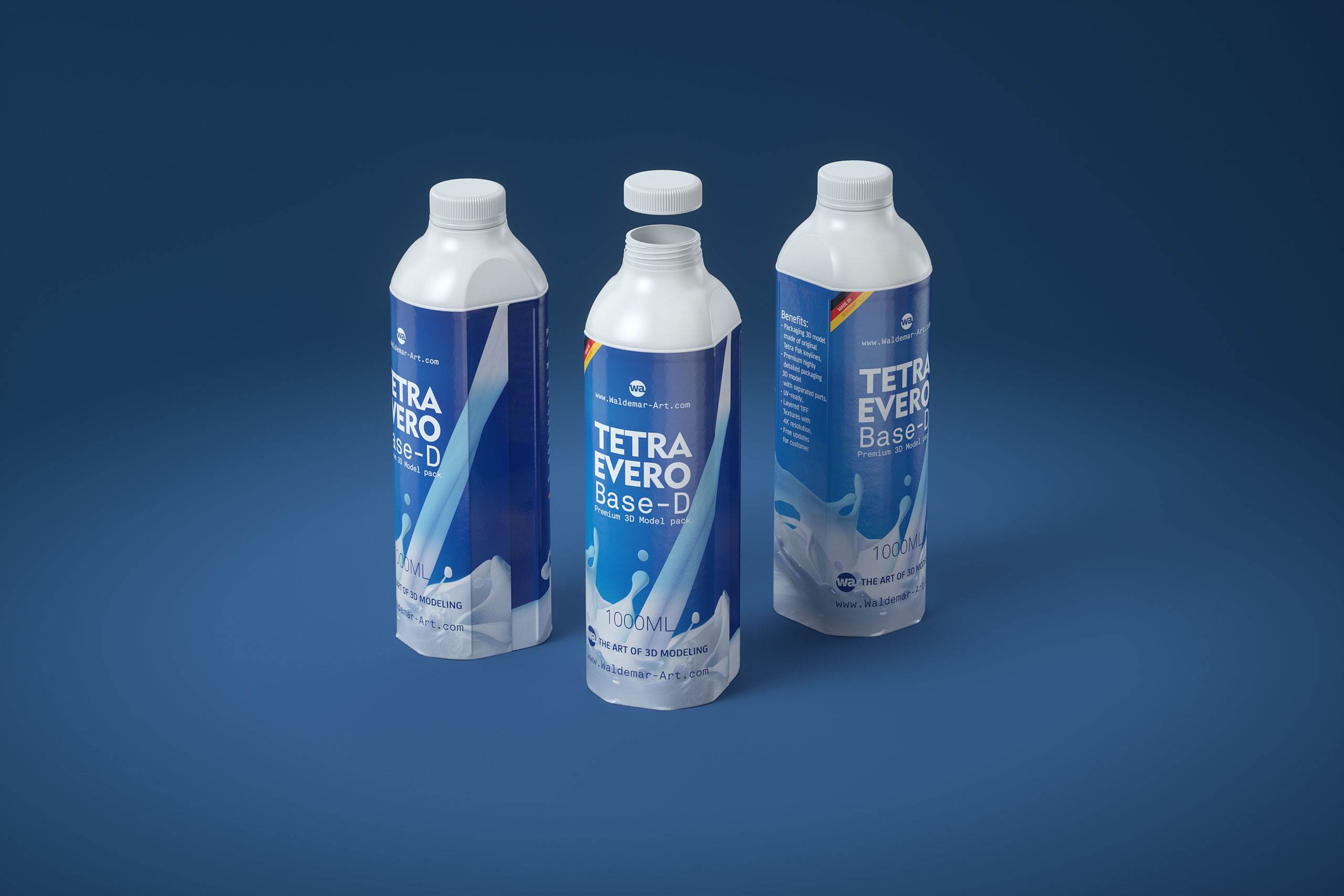 Milk Carton Packaging 3D model pak of Tetra Pack Evero Aseptic BaseD