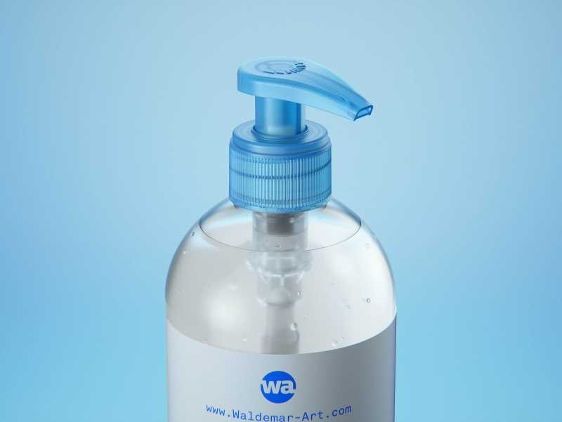 Anticeptic Gel Plastic Bottle 500ml (rounded egdes) packaging 3D model