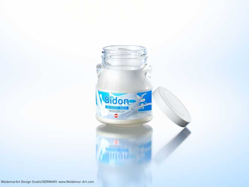 BIDON -  packaging 3D model of jars for dairy products