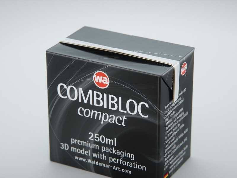 SIG combiBloc Compact 250ml with perforation, straw hole and no opening packaging 3D model
