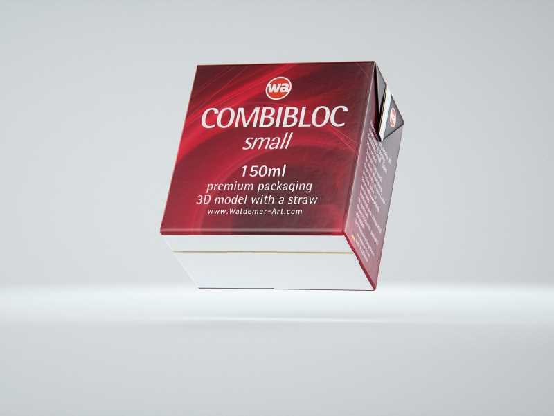 SIG CombiBloc Small 150ml with perforation and a straw hole packaging 3D model pak