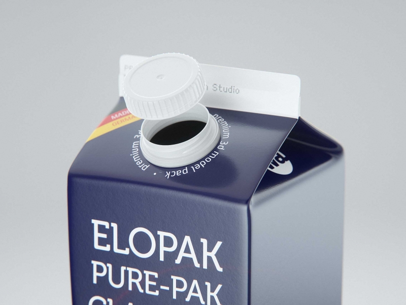 Elopak Pure-Pak Classic Curve 1000ml packaging 3d model