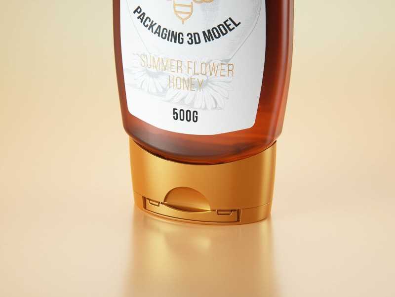 Flower Honey Plastic Pack 500g Packaging 3D model