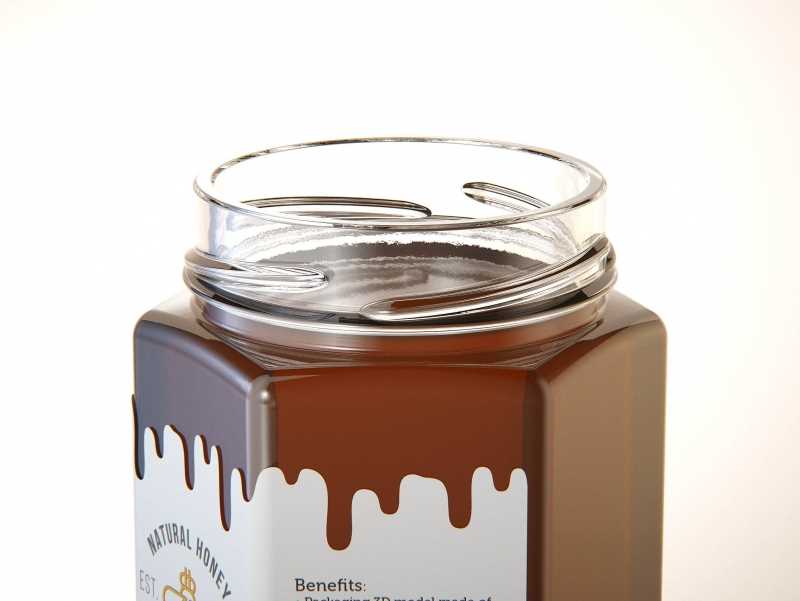 Italian Honey Glass Jar 225ml packaging 3d model