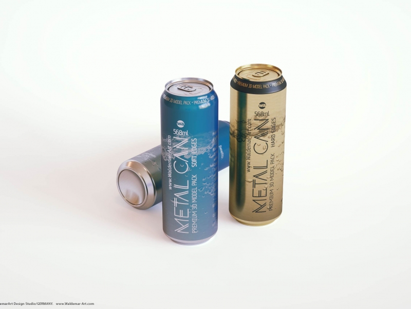 Ball/Rexam Metal Standard Beer/Soda Can 568ml 3D model
