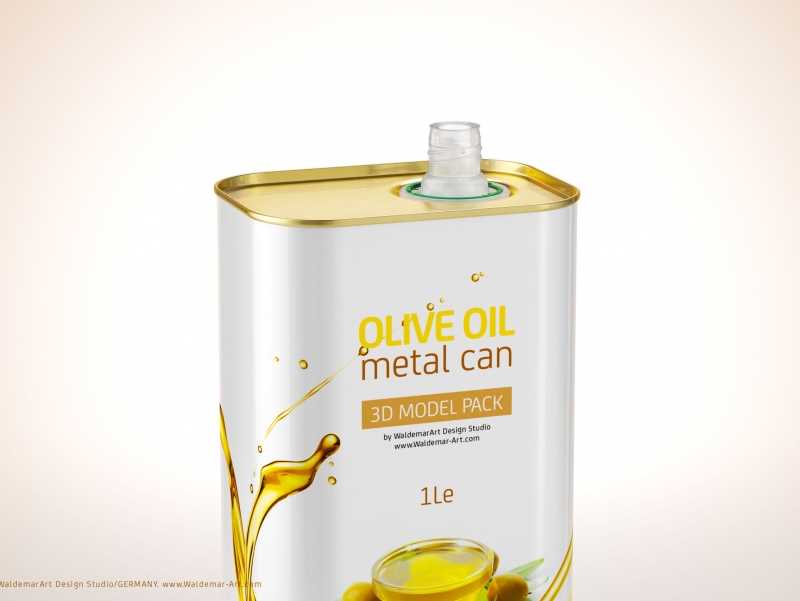 Olive oil Metal Can 1000ml Packaging 3D model