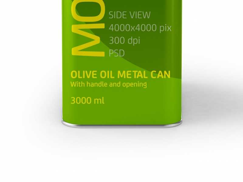 Packaging Mockup of an Olive Oil Metal Can 3Le Side View