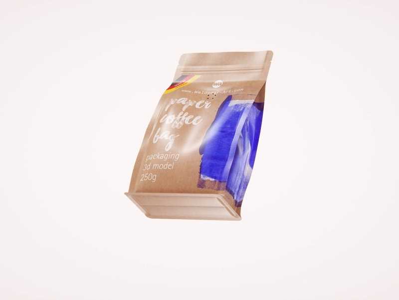 Paper Coffee Bag 250g with ZIP closure packaging 3D model