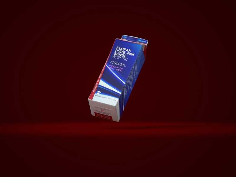 Elopak Pure-Pak Sense Aseptic 1000ml Carton packaging 3D model