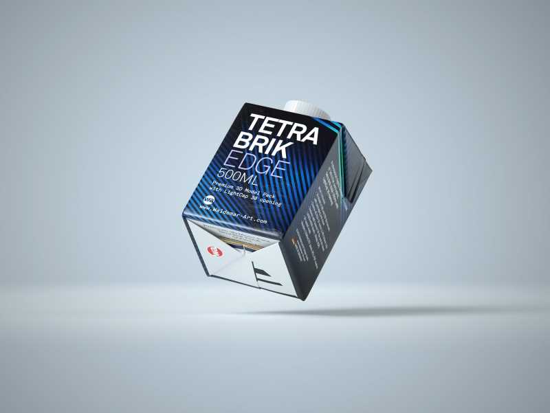 Tetra Pack Brick EDGE 500ml with LightCap 30 packaging 3D model pak