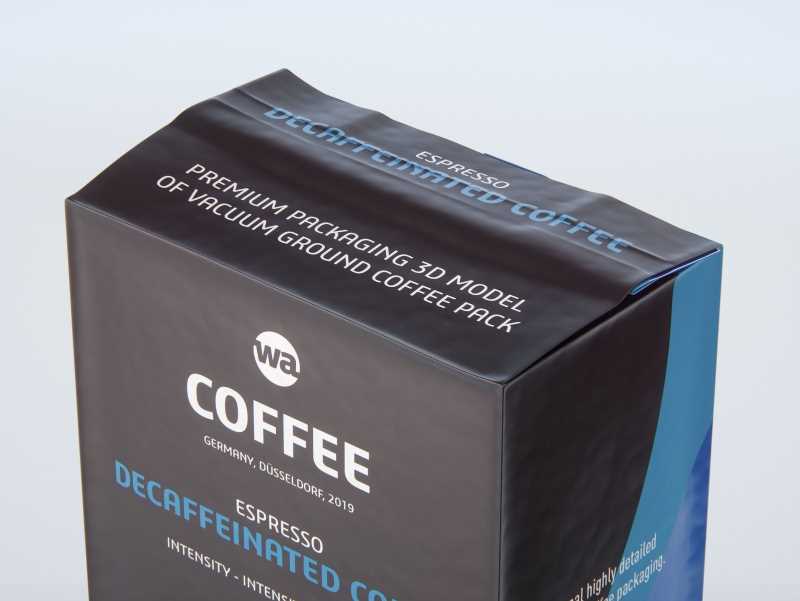Vacuum Ground Coffee Packaging 250g 3d model