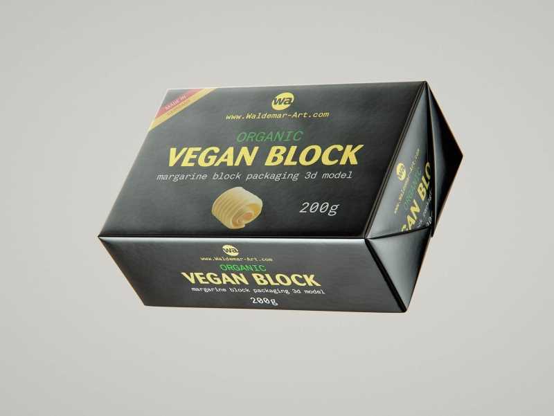 Vegan Butter Block 200g packaging 3D model