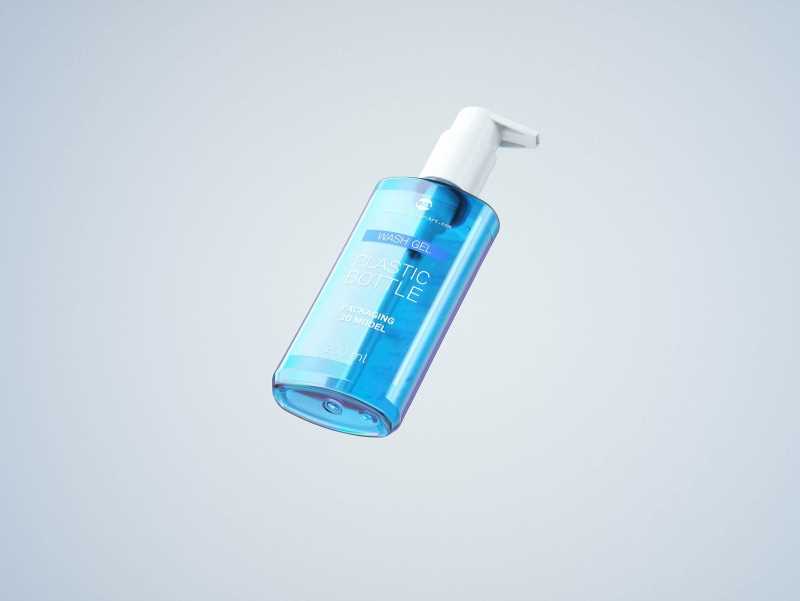 Wash Gel Plastic Bottle 200ml packaging 3D model