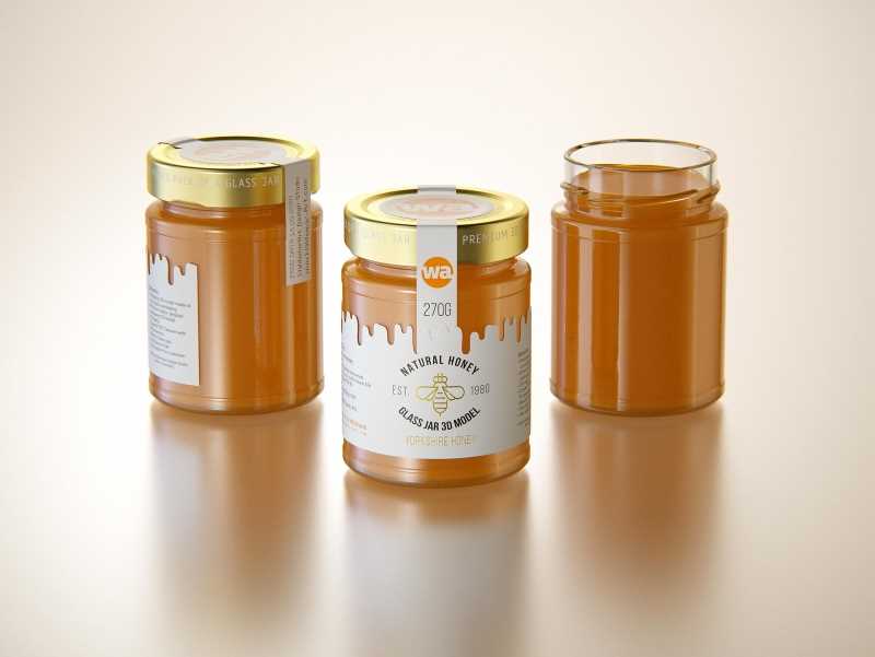 Yorkshire Honey Glass Jar 270g packaging 3d model