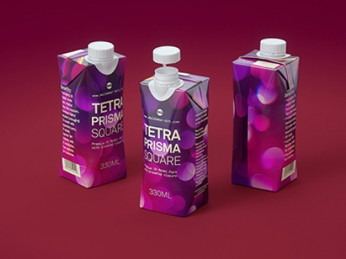 Tetra Pak Prisma Square 330ml premium 3d packaging model has been updated