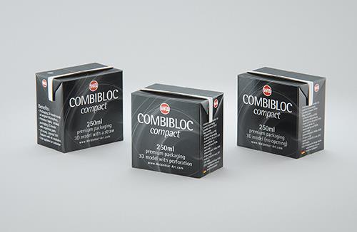 Premium carton packaging 3D model of Elopak Pure-Pak Sense Linea 500ml with tethered cap TwistFlip 34