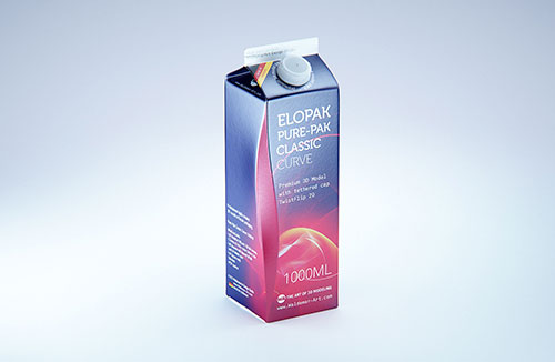 Elopak Pure-Pak Classic Curve 500ml packaging 3D model