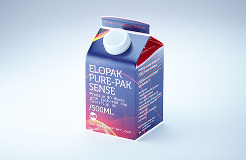 Bio Coffee beans Plastic Bag 250g packaging 3d model