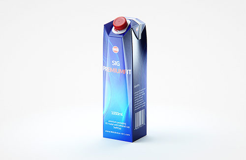 Elopak Pure-pak Sense 750ml prepium juice carton packaging 3D model pack