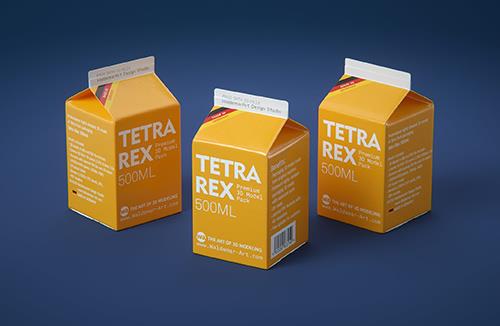 Tetra Pack Recart 440ml Premium carton packaging 3D model pak