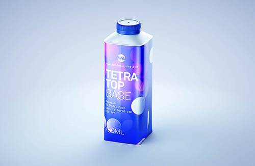 Packaging 3D model pak of Tetra Pack Top 1000ml Base with Katla S38