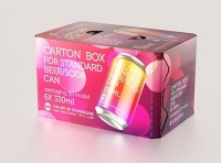 Carton box for x6 (six) standard Beer-Soda can 330ml packaging 3d model