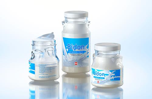 BIDON -  packaging 3D model of jars for dairy products