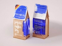 Slim Coffee Paper bag 250g with stitches and a label premium packaging 3d model
