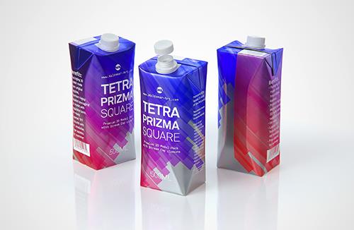 Packaging 3d model pak of Tetra Pack Prisma Square 500ml with StreamCap opening