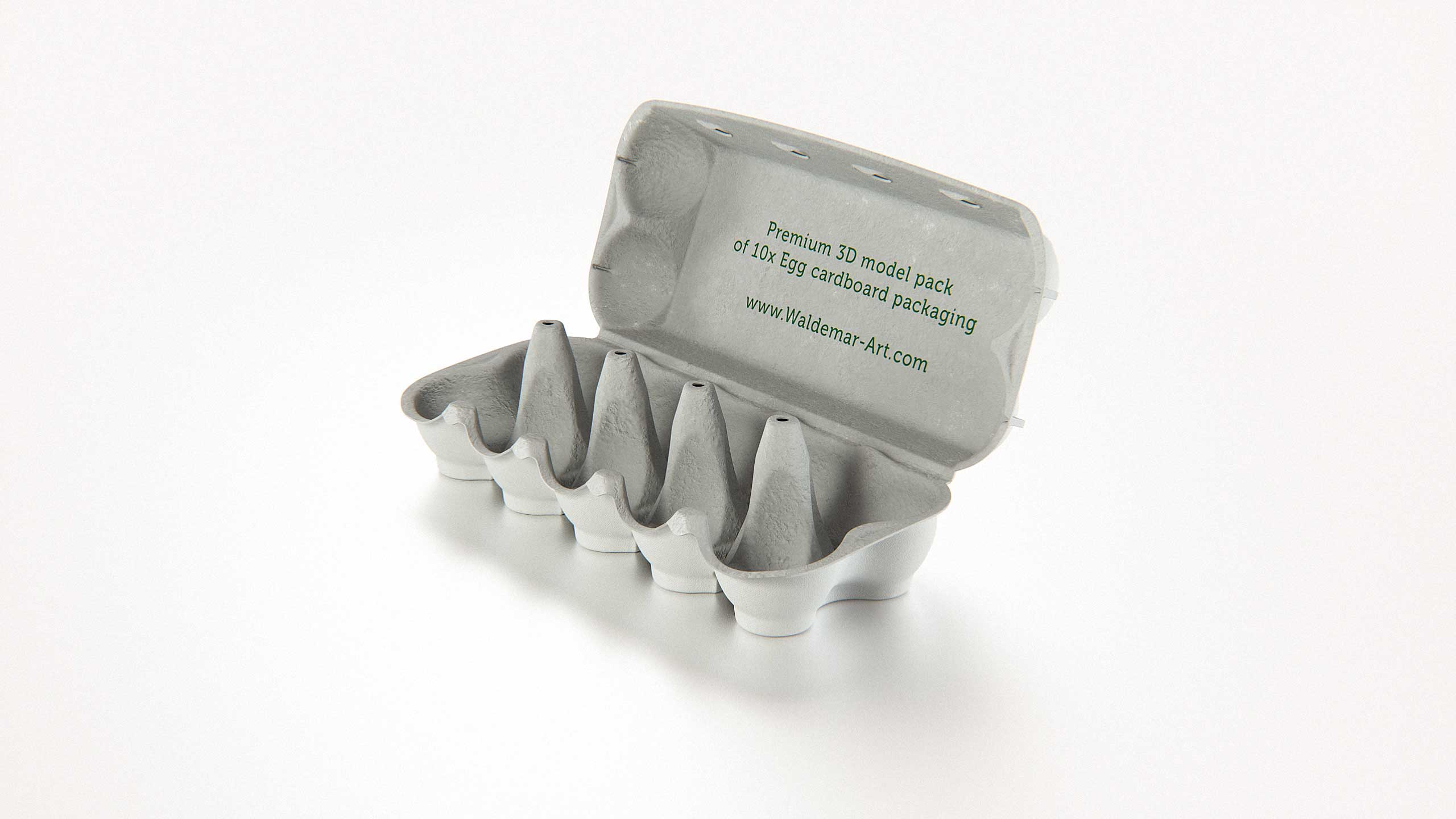 10x Egg Cold Pressed Paper Carton box packaging 3D model pack