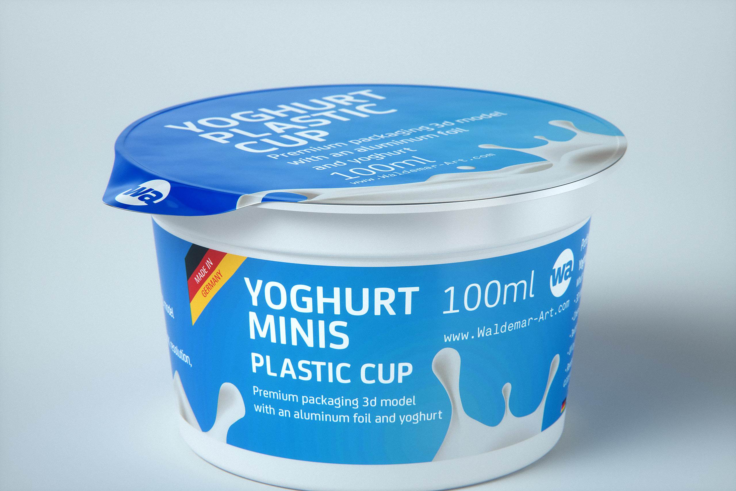 premium 3D model of Yoghurt MINIS 100ml Plastic cup