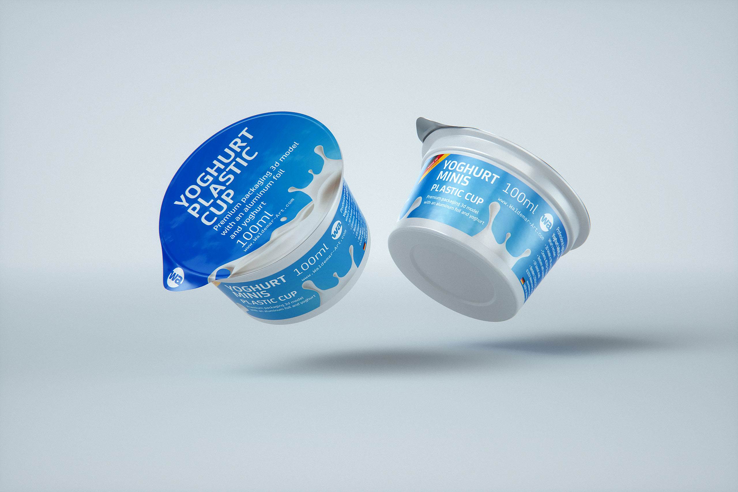 premium 3D model of Yoghurt MINIS 100ml Plastic cup
