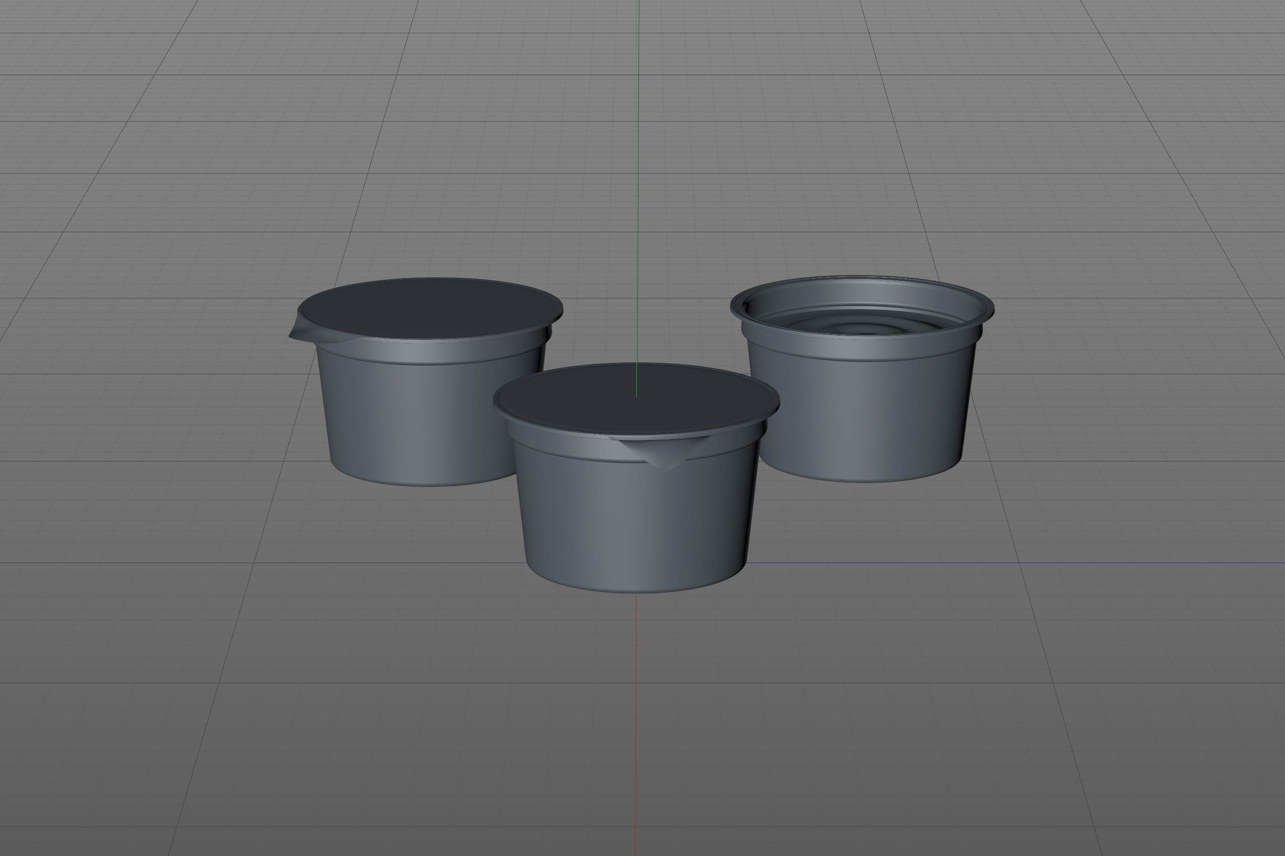 premium 3D model of Yoghurt MINIS 100ml Plastic cup