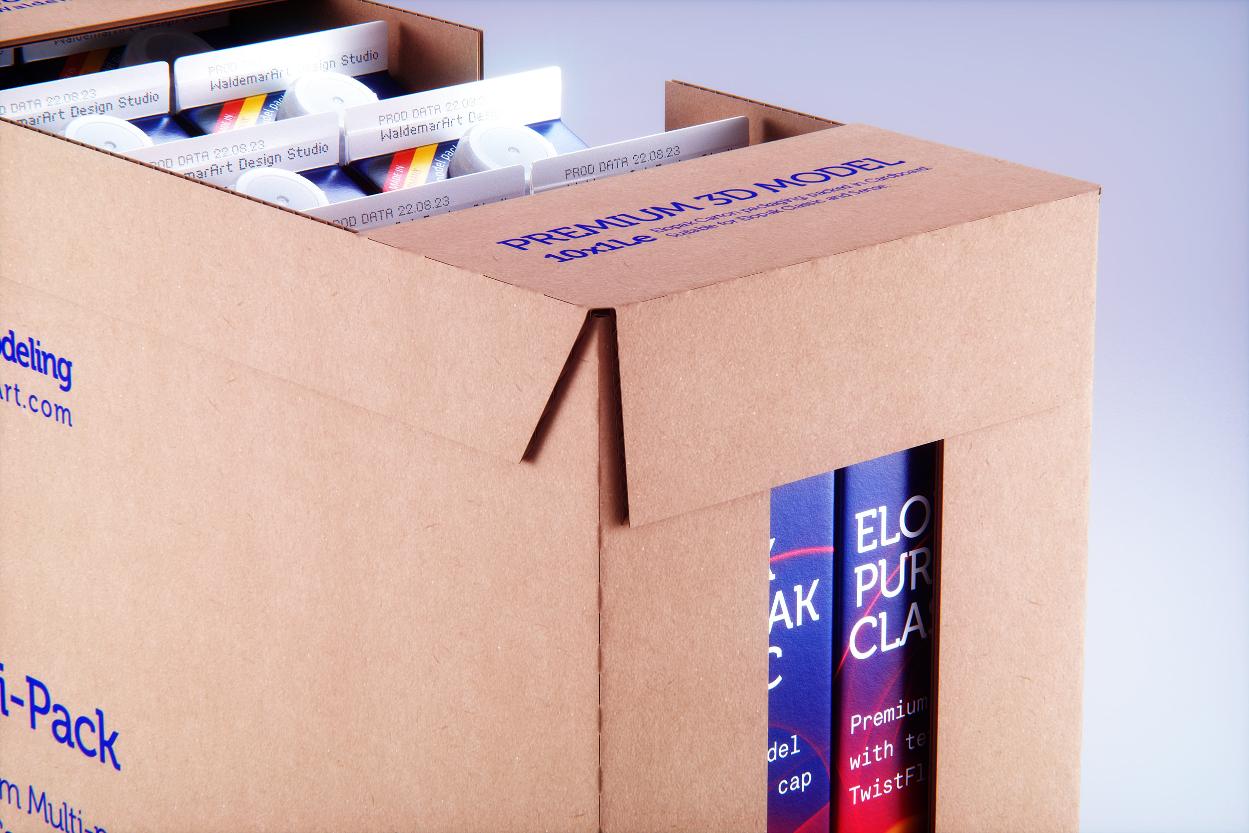 Cardboard multi-pack of 10×1000ml Elopak cartons (Classic and Sense ...