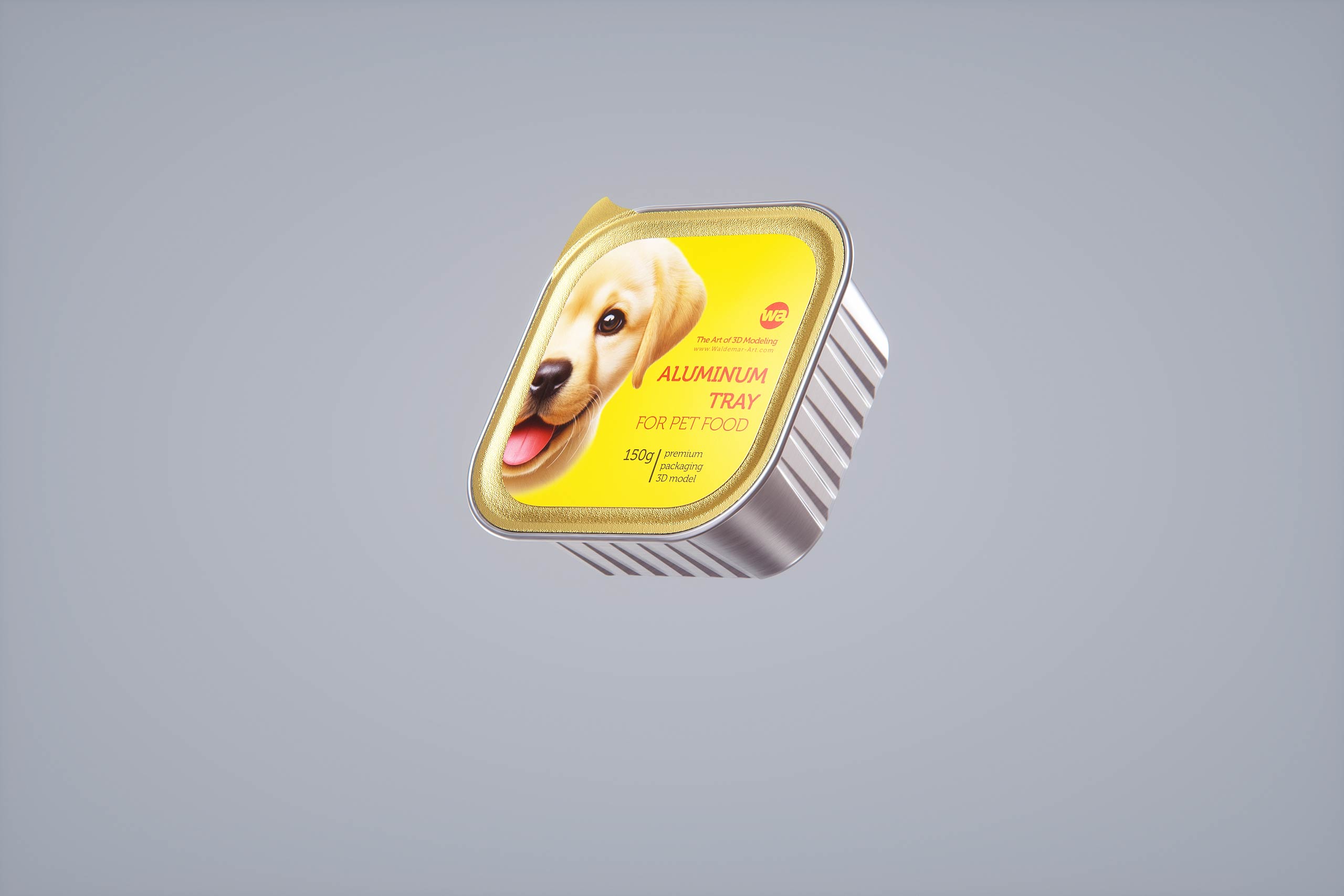 Premium 3D model of cardboard multi-pack packaging for 10x150g aluminum trays of pet food