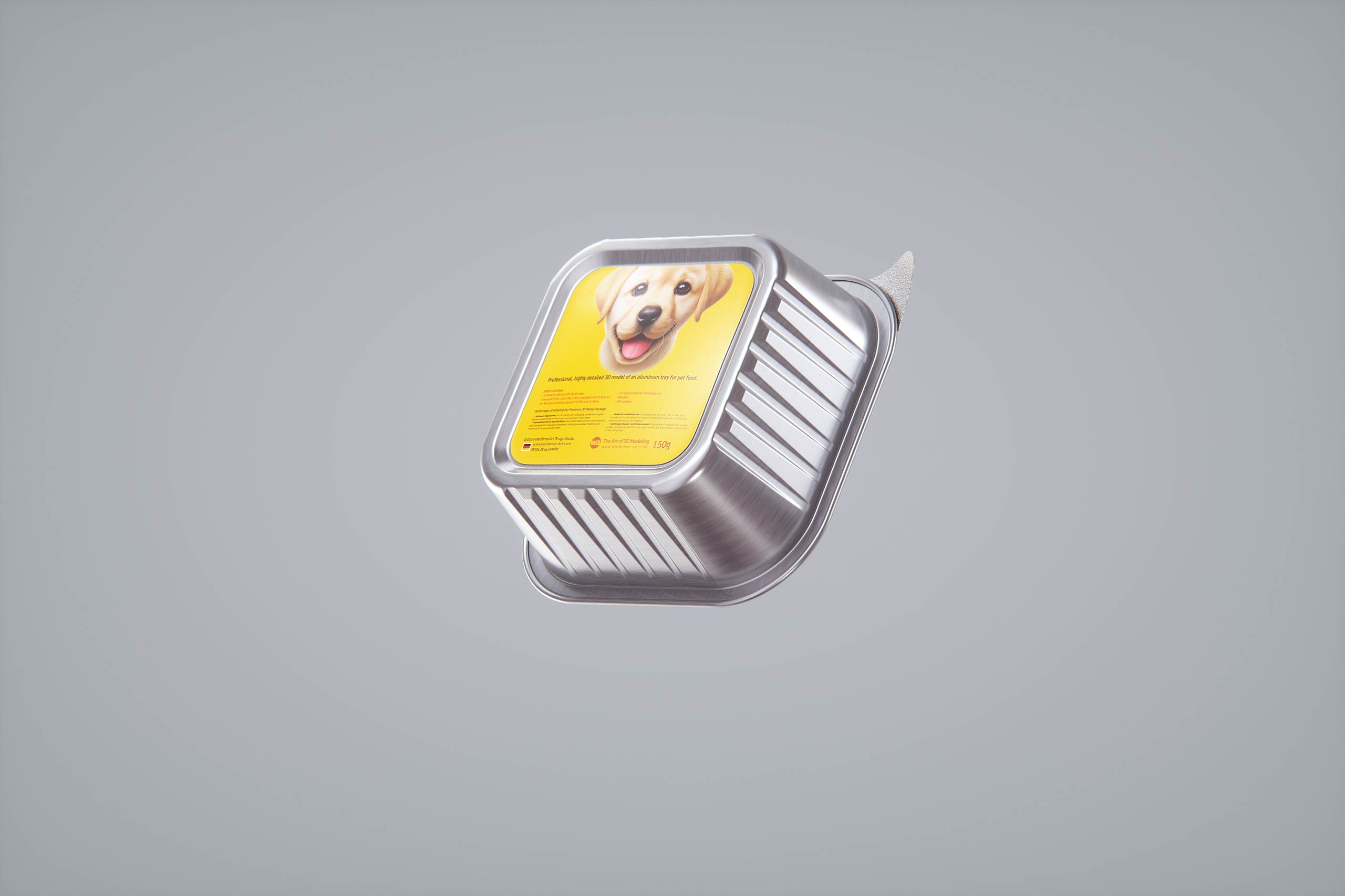Premium 3D model of cardboard multi-pack packaging for 10x150g aluminum trays of pet food